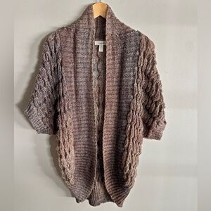 Dressbarn Brown Ombre Metallic Knit Cardigan Cocoon Sleeve Sweater M